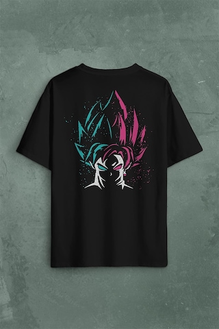 Dragon Ball Z Son Goku Sırt Ön Baskılı Oversize Tişört Unisex T-shirt 001