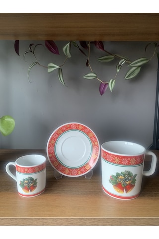 Yeni Yıl-noel Çan Model 6 Parça 2 Kişilik Kupa Ve Türk Kahvesi Fincanı Takımı Çok Renkli