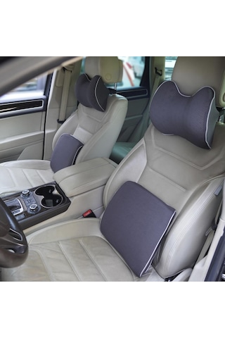 Viscofoam Araç Içi Visco Boyun Destek Ve Bel Destek Yastığı Gri Visco Yastık