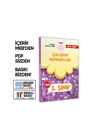 2026 MEB İlkokul 3.Sınıf Çalışma Yaprakları TÜM DERSLER Etkinlikli Eğlenceli S. Bankası BASKI ÜCRETİ