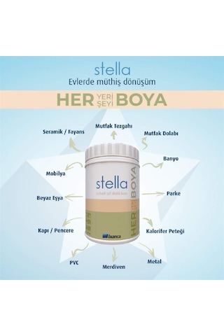 Bianca Stella Su Bazlı Saf Akrilik Boya 1 Lt Beyaz 1 Lt