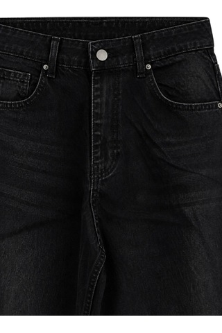 Vadon 1058 Kadın Yüksek Bel Baggy Fit Jean Pantolon Siyah