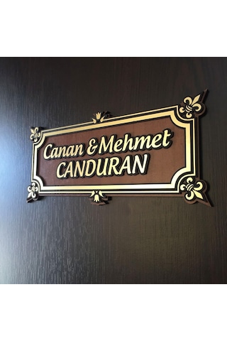 Özel Çerçeveli Ahşap Kabartma Kapı İsimliği Apartman Dairesi Çelik Kapı Ev İsimlik