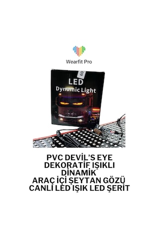 Wearfitpro Pvc Devil S Eye Yapışkanlı Dinamik Işıklı Araç İçi Şeytan Gözü Canlı Led Işık Led Şerit 200 Cm