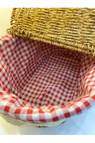 Rattan Hasır Piknik Sepeti Oval Sarı