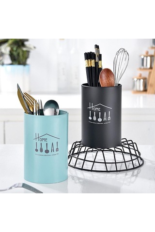 Silindir Çatal Bıçak Saklama Kabı Mutfak Aksesuarları Çatal Bıçak Tahliye Kabı Diğer