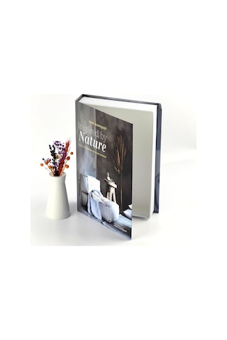 Bak Gel Al Kitap Görünümlü Dekoratif Kutu, Iskandinav Tarzı Kitap Şeklinde Saklama Kutusu, Ev Dekorasyonu, Modern Ev Dekorasyonu- Natural Life - Dvdktpkt010