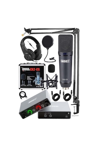 Stüdyo Ekipmanları Exclusive Paket-1 Cx2 Mikrofon Glx-600 Ses Kartı Stüdyo Kayıt Seti