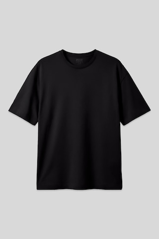 Air Jones Siyah %100 Pamuk Kalın Yumuşak Dokulu Oversize Fit Basic Erkek T-shirt - 88353 Siyah