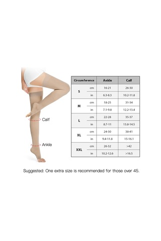 Teltree Uzun Süre Oturan/kalkışanlar İçin Bacak Kan Akışını İyileştirici, Daraltıcı Ve Destekleyici, 2. Seviye, Kalçaya Kadar, Ayağa Açık, Ten Rengi, Xxl Bilezikler Çok Renkli