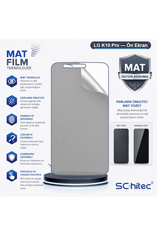 Schitec Lg K10 Pro Uyumlu Ön Yüzey Mat Hidrojel Ekran Koruyucu