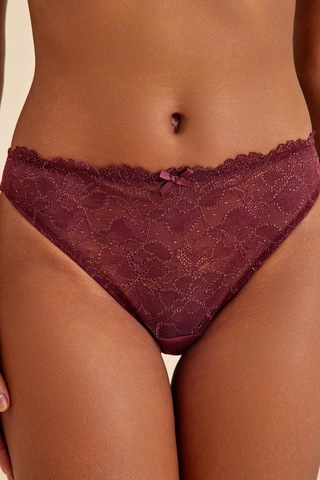 Roma Bordo Dantelli Slip Külot Bordo