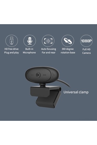 Suofeng 1080p Otomatik Odaklı Usb Webcam - Siyah, Mikrofonlu, 30fps, 100 Görüş Açısı, Windows/mac Uyumlu, Canlı Yayın/video Konferans İçin