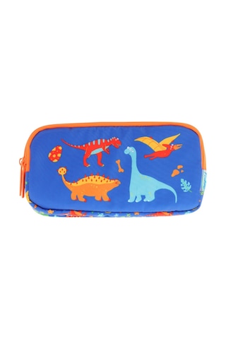 Kaukko Kids Turuncu Mavi, Dinazorlar Temalı, Erkek Çocuk Üç Bölmeli Kalemlik/kalem Çantası - L8278 Mavi - Turuncu