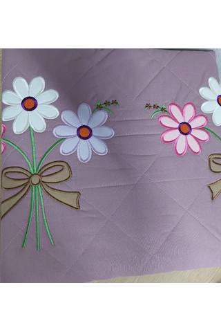 Fulya Çift Kişilik Nakışlı 4 Mevsim Kapitone Nevresim Seti Leylak