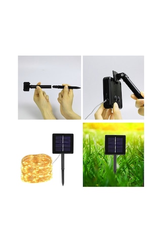 Güneş Enerjili 200 Led Peri Işık, Bahçe Ve Balkon Dekorasyon İçin Aydınlatma 22 Metre Solar Led -