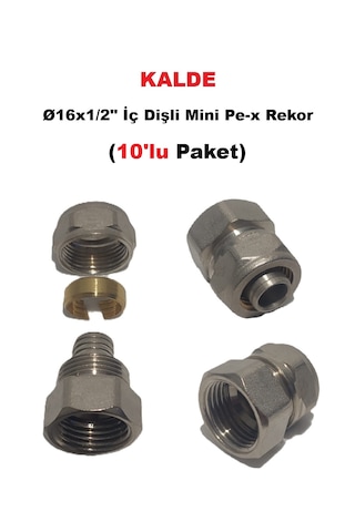 10'lu Paket Ø16x1/2" İç Dişli Mini Pex Rekor