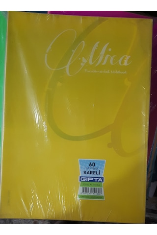 Gıpta Defter 40 Yp Çizgili 7 Adet +60 Yp Kareli 8 Adet 20x28 Cm A4 15 Adetli Paket Çok Renkli