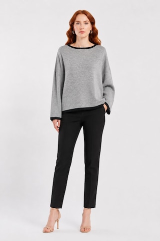 Neden Tekstil Kadın Basic Triko Kazak - Oversize Kesim - Gri