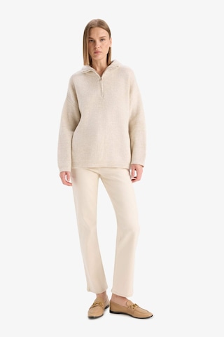Defacto Relax Fit Yarım Fermuarlı Triko Kazak F3897ax25wnbg705 Bej