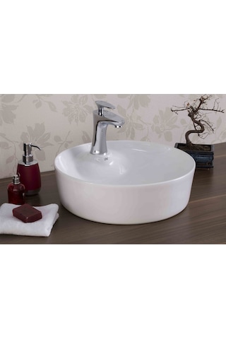 Eva Banyo Lena E-4043 Tezgah Üstü Porselen Lavabo