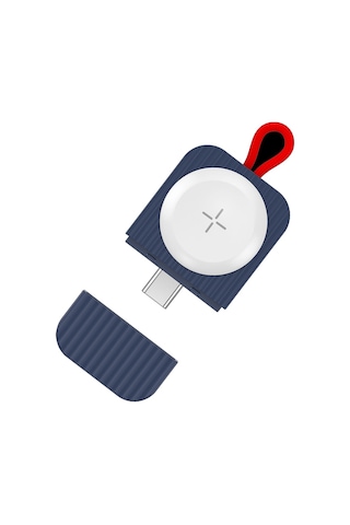 Rock W26 Apple Uyumlu iOS Watch Magsafe Taşınabilir Usb Şarj Cihazı Mavi Type-c