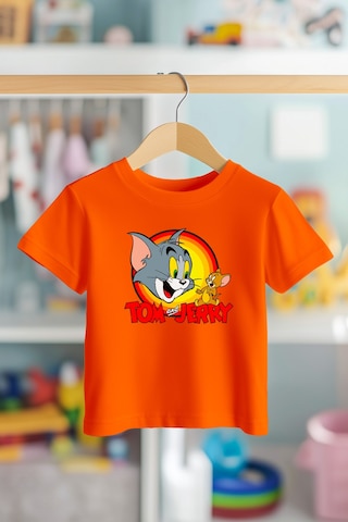 Book Orbook Tom Ve Jerry Generic %100 Pamuk Premium Kalite Çocuk Tişörtü 3-12 Yaş Turuncu