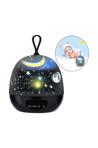 Homyl Yıldızlı Gece Işığı Projektörü 8 Renk Değiştirme Siyah Çok Renkli