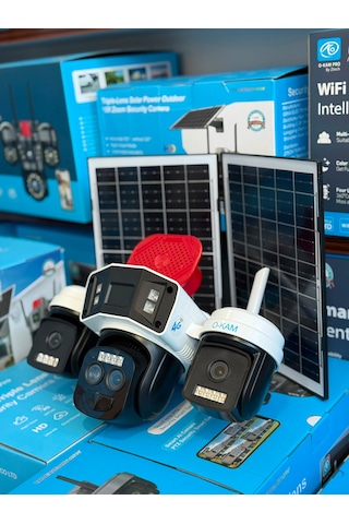 Okam 4075 4g 3 Kameralı 10x Optik Zoomlu Solar Güvenlik Kamerası