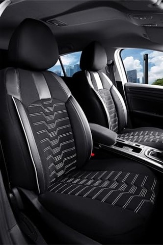 Renault Kangoo Multix İle Uyumlu 2+1 Parçalı Lüx Deri Detaylı Oto Koltuk Kılıfı Ön Arka Takım Platınum Siyah B