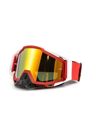 Motosiklet Motocross Gözlük Polikarbonat Lens Profesyonel Mx Atv Enduro Mtb Kross Gözlük Red-white