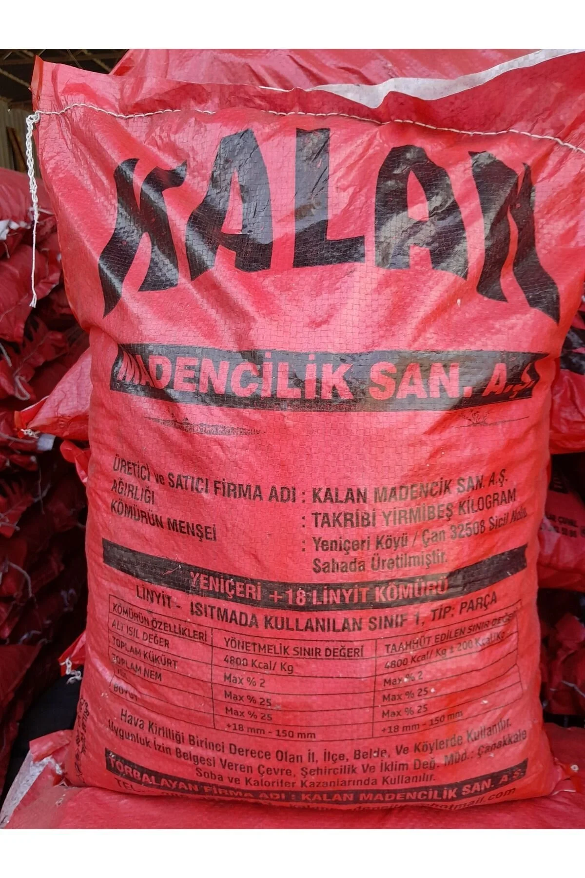 Kalan Soba Kömürü 25 Kg