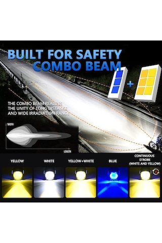 Joyjadehub Vkemall 120w Led Motosiklet Sis Farları 18000lm Ip67 1 Adet Polisilikon 2v