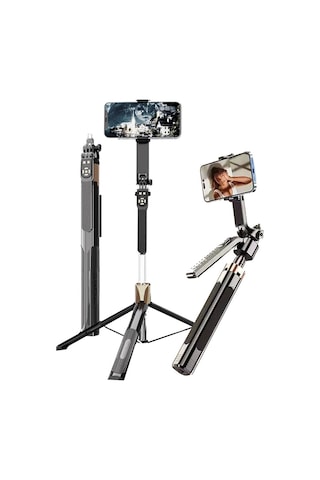 Bluetooth Kumandalı 185cm Tripod Selfie Çubuğu / Go Pro Uyumlu /