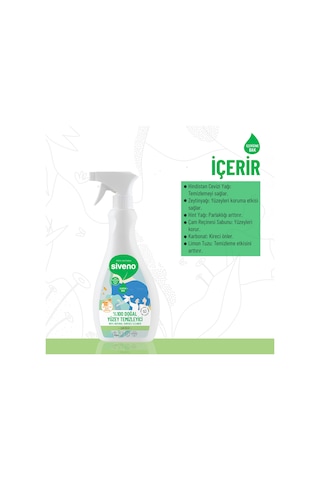Siveno %100 Doğal Yüzey Temizleyici Bitkisel Leke Çıkarıcı Mermer Fayans Ahşap Yüzeyler 500 ML