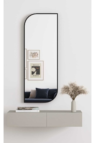 Nice Boy Aynası 120x40 Konsol Aynası, Dresuar Aynası, Asimetrik Ayna 120 X 40 Siyah