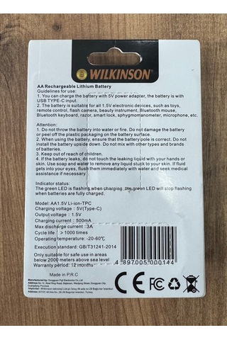 Şarjlı Kalem Pil 1.5v Aa Şarj Edilebilir Lityum Pil 4255mwh Usb-c Girişli, 2 Li Paket Şarj Kablolu