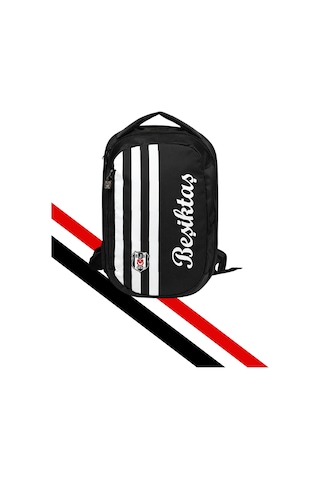 Beşiktaş Orijinal Lisanslı Çubuklu Sırt Çantası Siyah