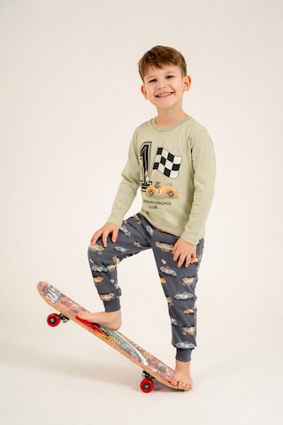 Rolypoly Erkek Çocuk Speedway Racing Club Yeşil Uzun Kol Pijama Takım Rp3875-c-v2 Rp3875-c-v2