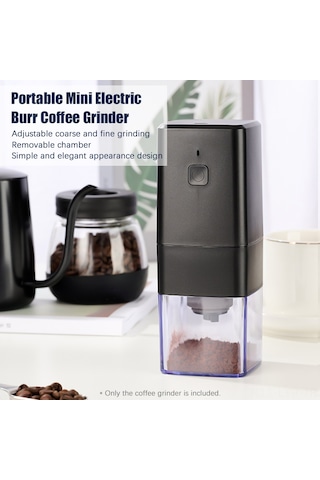 Ranyeek Usb Şarjlı Mini Kahve Değirmeni - Ayarlanabilir Ebatlı, Hızlı Öğütme, Taşınabilir, İç Batarya, Beyaz Beyaz