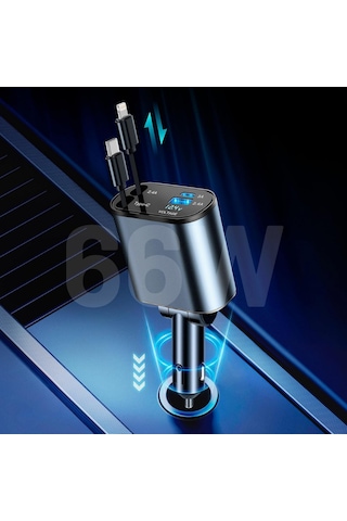 Embatech 66wdahili Kablolutype-c+lightning Hızlı Araç Şarj Cihazı