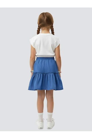 Denokids Kız Çocuk Takım Çiçekli Crop Top Etek Takım İlkbahar Yaz 4-10 Yaş Çok Renkli