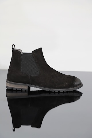 Konfores 1355 Anatomik Tabanlı Hakiki Deri Erkek Klasik Bot - Nkt Siyah Nubuk