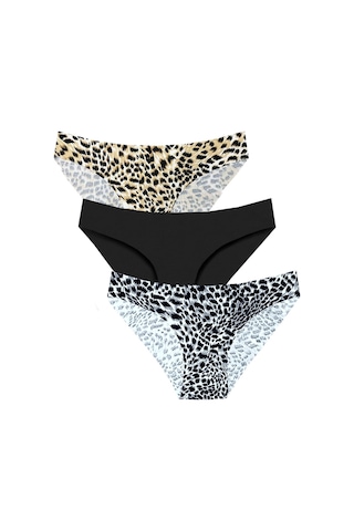 301 Kadın Dikişsiz Lazer Bikini Külot Paketi 301-v1-pars, Siyah, Pars Siyah Çok Renkli