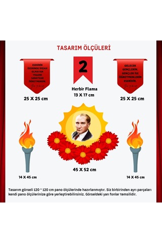 24 Kasım Öğretmenler Günü Pano Süsü Çiçekli