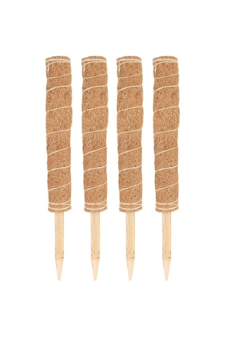 Neevoyu 45 Cm Boyunda Hindistan Cevizi Kabuğu Moss Lifli Bitki Tırmanma Desteği, 4 Adet Paket