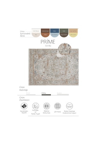 Cool Halı Prime Bej Modern Vintage Eskitme Etnik Desen Otantik Halı Klasik Salon Oturma Odası Halısı