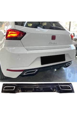 Seat İbiza Mk5 Difüzör Parlak Siyah Plastik Egzoz Görünüm 2017-2023 Arka-difizör-bodykit-ek-karlık