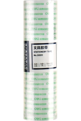Deli Küçük Yüksek Viskozite Ofis Şeffaf Teyp Öğrenci Kırtasiye Kaseti, Size:12 Rolls Width 0.8cm X Length 18.2m Diğer