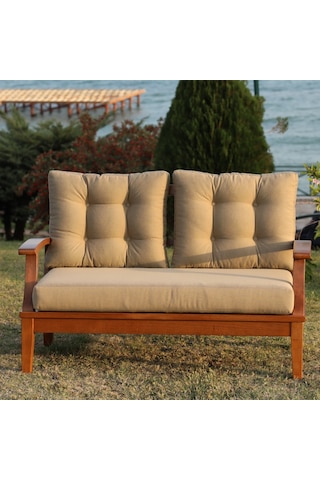 Çengelköy Ikili Ahşap Koltuk - Evinizde, Bahçenizde (Minderli)